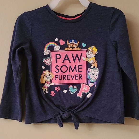Paw Patrol navy long sleeved tee shirt with front tie - Picture 1 of 4